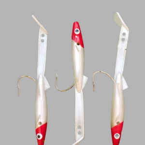 Deep Diving Minnow Fishing Lure – Glow White with Red Head (3 pcs set)