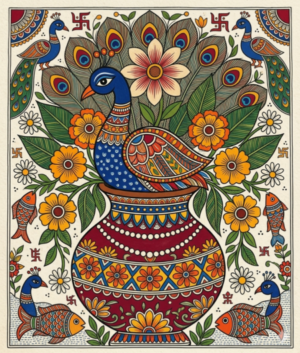 Handcrafted Madhubani Folk Art Painting